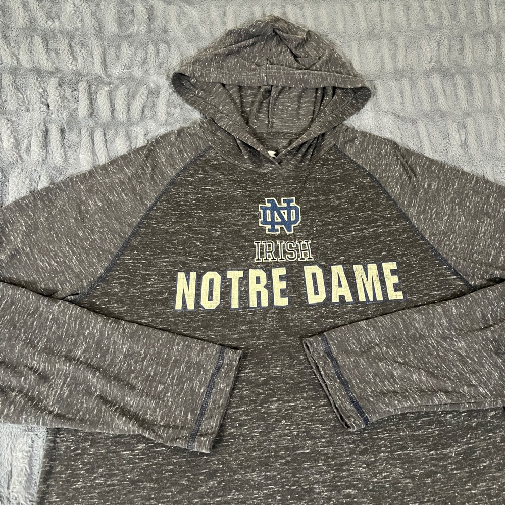 Colosseum Notre Dame Fighting Irish Men Medium Gray Space Dye Lightweight Hoodie